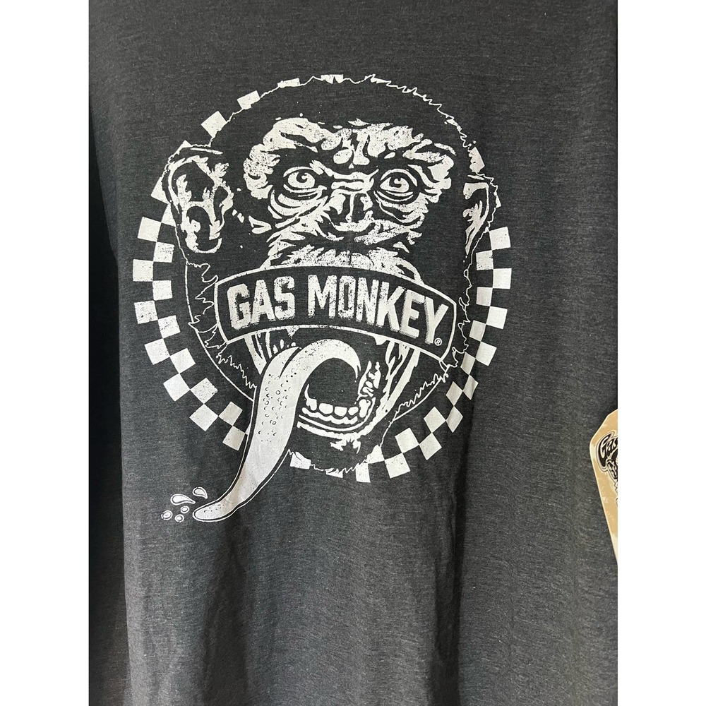 Gas Monkey Garage Layered Long Sleeve Graphic T-Shirt Size xl Gray